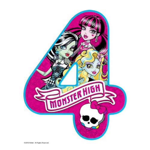 Monster High Number 4 Edible Icing Image - Click Image to Close